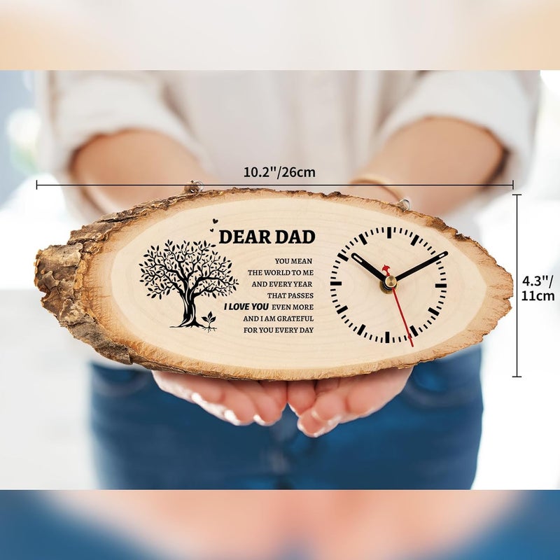 Calibron Gifts for Dad from Daughter Son, Dad Christmas Birthday Gift Ideas Wooden Clock, Personalized Dad Gift, Retirement Birthday Gifts for Dad DIY Clock Large - Image 3